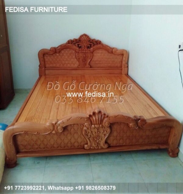 Wooden Bed Wooden King Size Bed Designer Bedding Sets No-1011