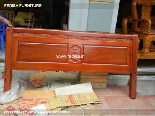 Wooden Bed Wooden Bedroom Interior Design Blue And Gray Bedroom No-1019