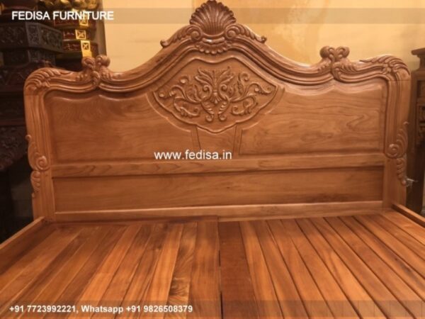 Wooden Bed Wooden Bed Blue Bedside Table No-1050