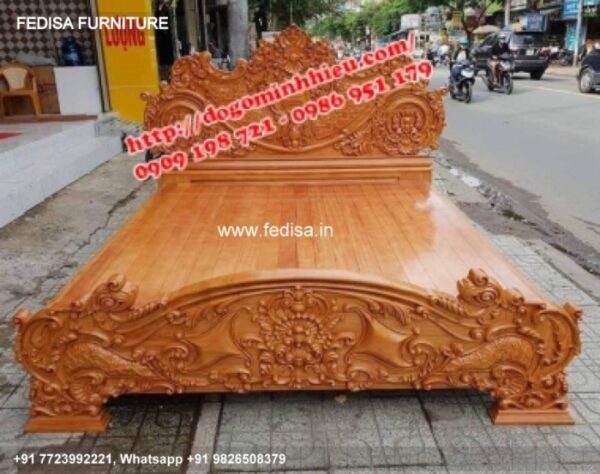 Wooden Bed Wooden Chest Of Drawers Boho Style Bedroom No-1074