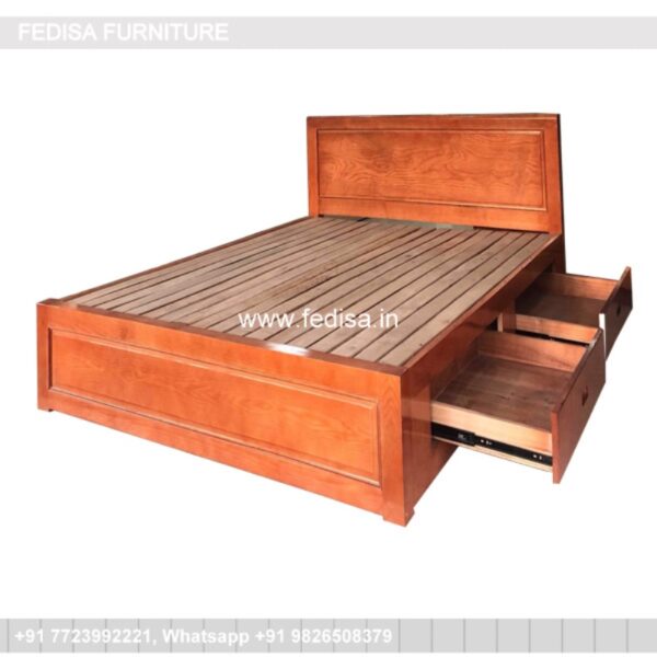 Wooden Bed Wooden Interior Bedroom Led Bedroom No-1088