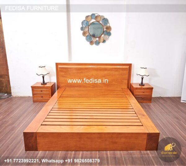 Wooden Bed Wooden Double Bed Frame Diy Fitted Wardrobes No-1124