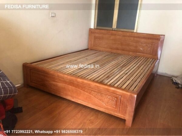 Wooden Bed White Wooden Double Bed Bedroom Window Treatments No-1125