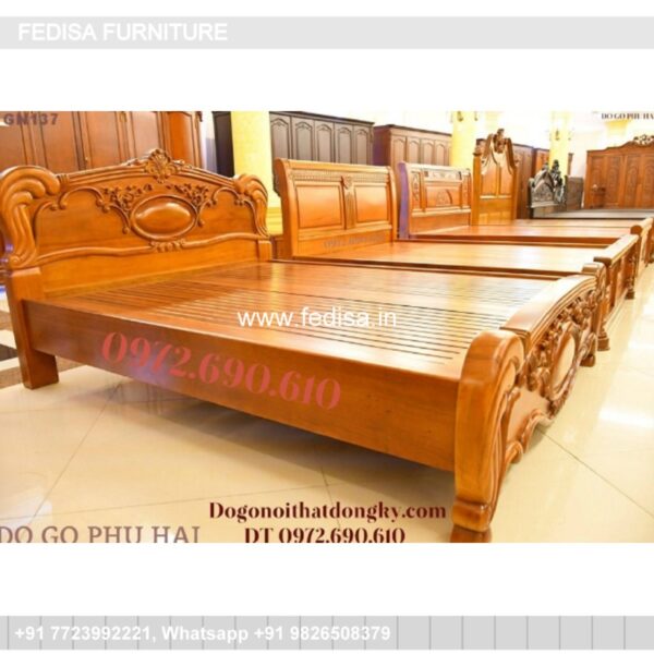 Wooden Bed Double Cot Wooden White Wooden Single Bed No-1130