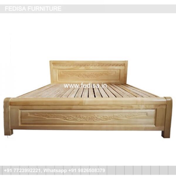 Wooden Bed Wooden Bed Headboard Design Led Bedside Table No-1168