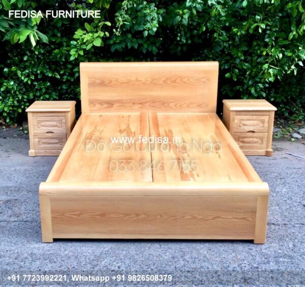 Wooden Bed Bed Back Wall Wooden Design 4 Foot Bed No-1170