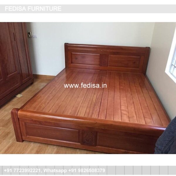 Wooden Bed Wooden Almirah With Dressing Table Bed Foot Bench No-1175