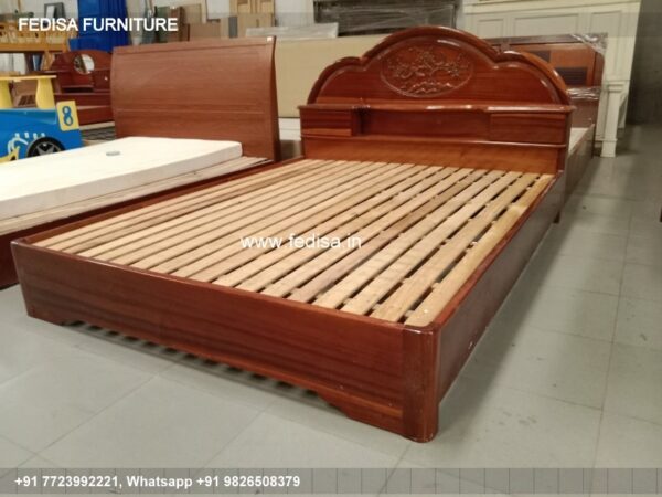 Wooden Bed White Wooden Bed Frame Small Bedroom Decor No-1187
