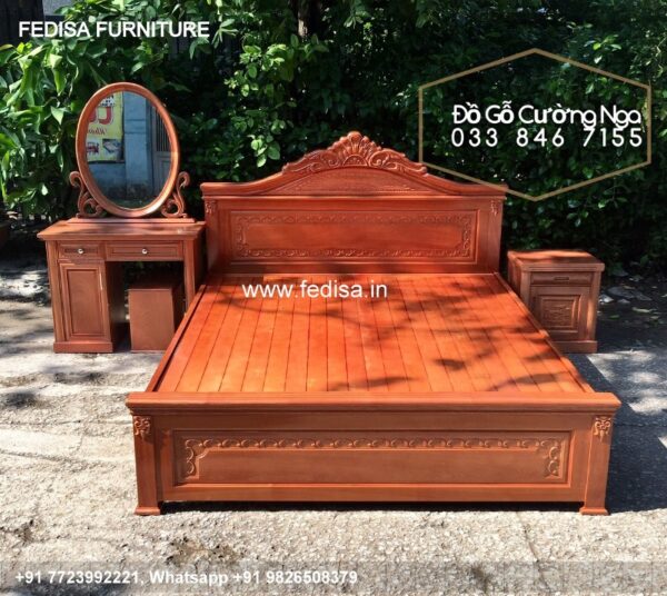 Wooden Bed Double Cot Wooden Small Double Bed And Mattress No-1196