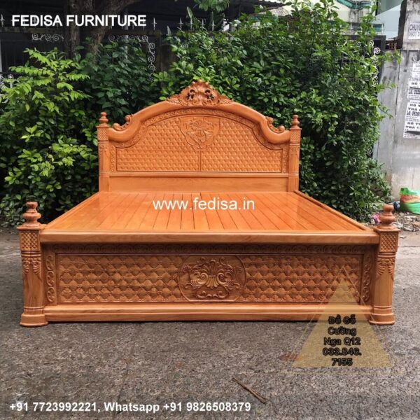 Wooden Bed Wooden King Size Bed Dresser Design No-1209