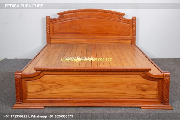 Wooden Bed Wooden Interior Bedroom Small White Bedside Table No-1220
