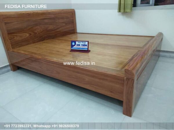 Wooden Bed Wooden Bedroom Interior Bed Design Simple No-1224