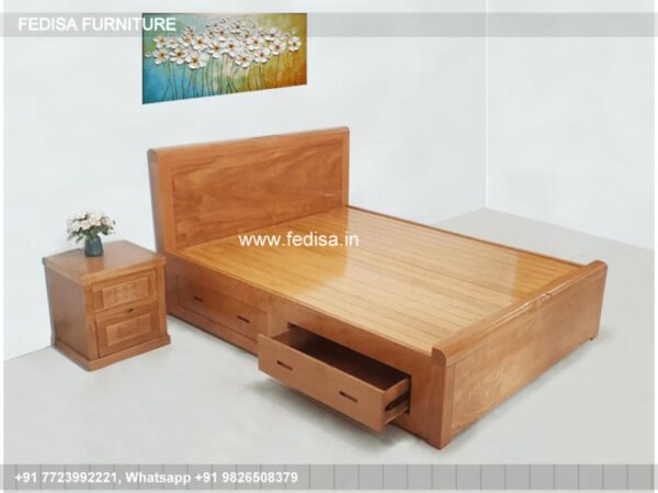 Wooden Bed Wooden Almirah With Dressing Table Bedroom Bookshelf No-1241