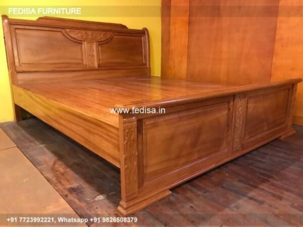 Wooden Bed White Wooden Double Bed Bedroom Storage Cabinets No-1257