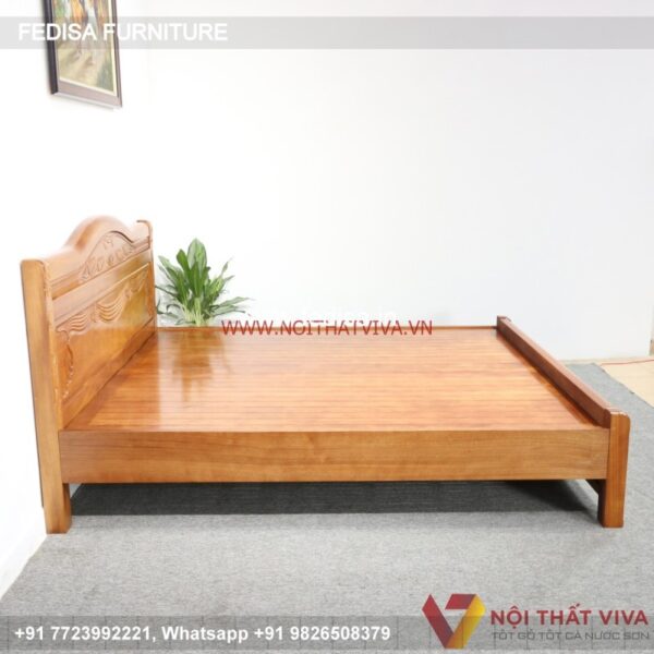 Wooden Bed White Wooden Bed Frame Double Beautiful Bed Design No-1260