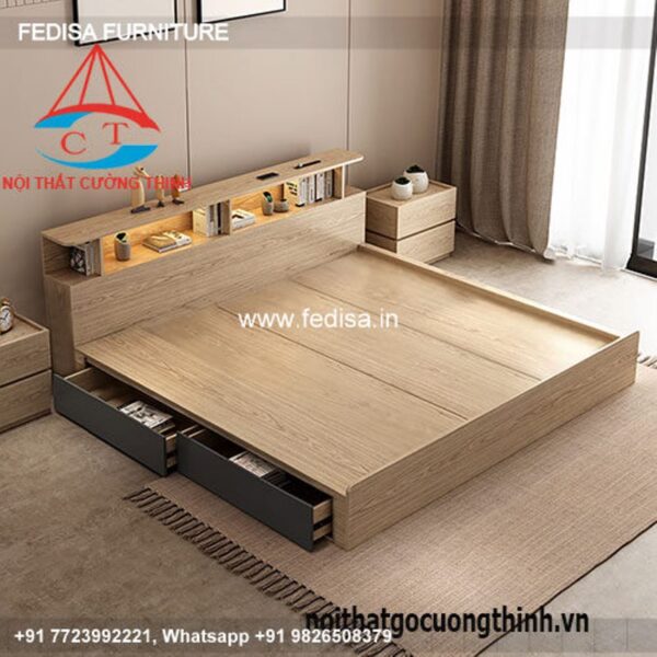 Wooden Bed Modern Wooden Bed Design Room Interior Design Ideas No-1306