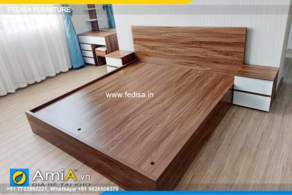Wooden Bed Wooden Almirah With Dressing Table Room Design Paint No-1307