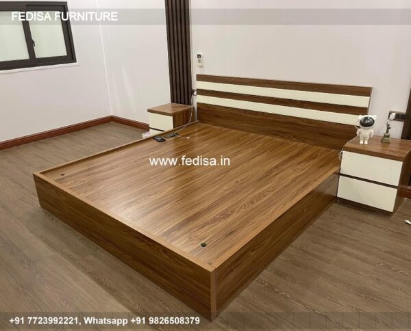 Wooden Bed Wooden Almirah With Dressing Table Design Room Designing No-1312