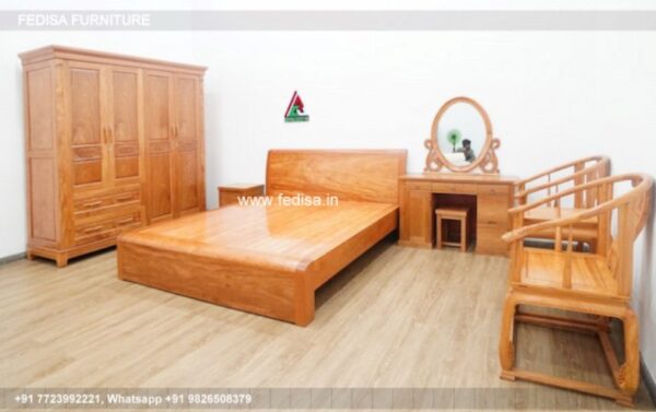 Wooden Bed Wooden Double Bed With Storage Modern Style Bedroom No-1327