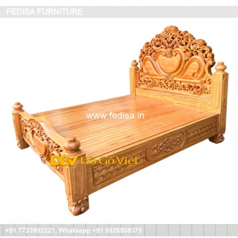 Wooden Bed White Wooden Single Bed Room Wall Design Paint No-1347