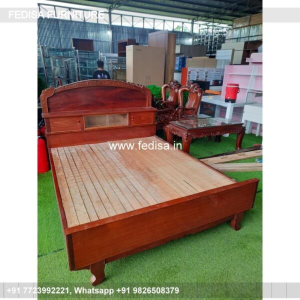 Wooden Bed Wooden Almirah For Bedroom Home Interior Design Bedroom No-1377