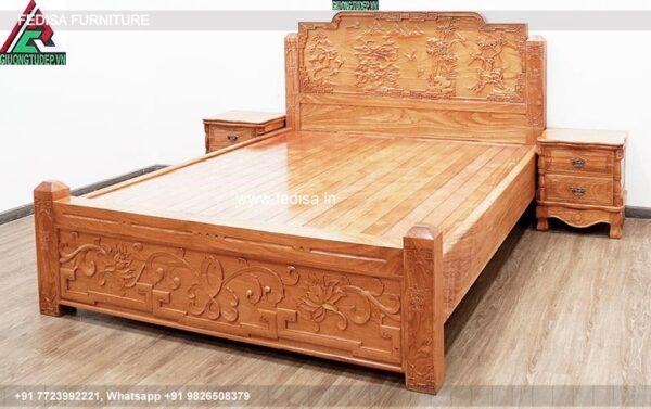 Wooden Bed Wooden Almirah With Dressing Table Design Minimalist Interior Design Bedroom No-1378