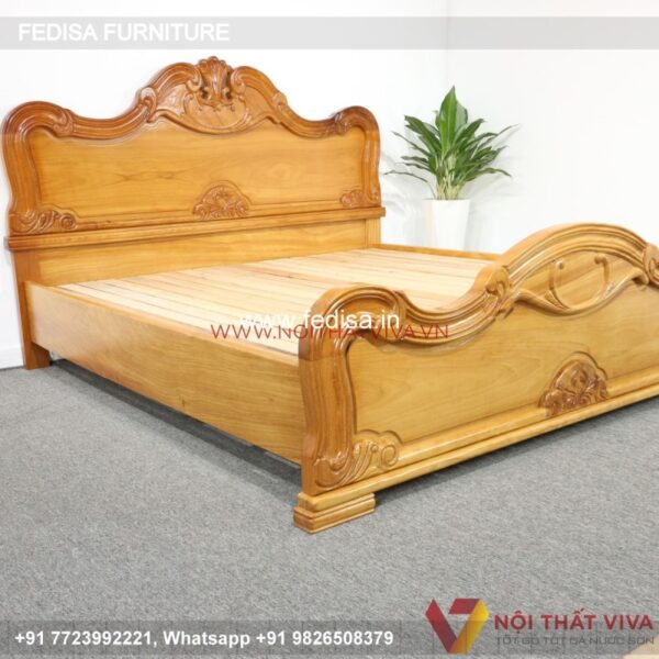 Wooden Bed Wooden Double Bed Under 5021 Room Interior Paint Design No-1395