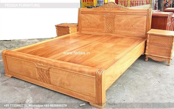Wooden Bed Bedroom Design Wooden Interior Black Paint Room Ideas No-1420
