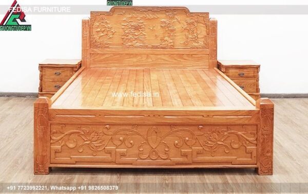 Wooden Bed Bed Back Design Wooden 2 Bedroom Interior Design No-1424
