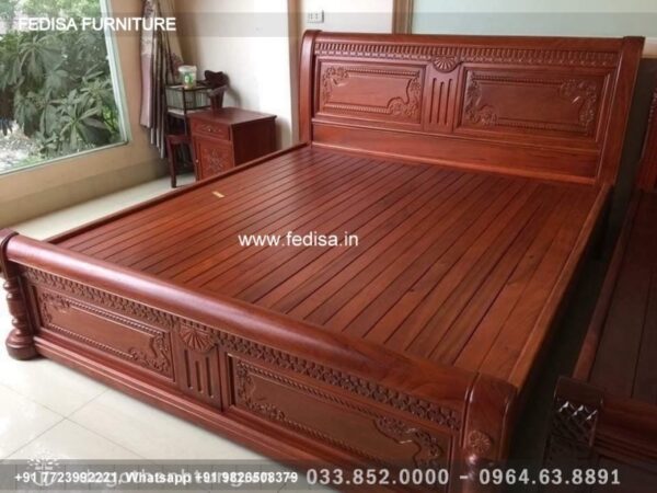 Wooden Bed Wooden Almirah With Dressing Table Design 3 Bedroom House Interior Design No-1444