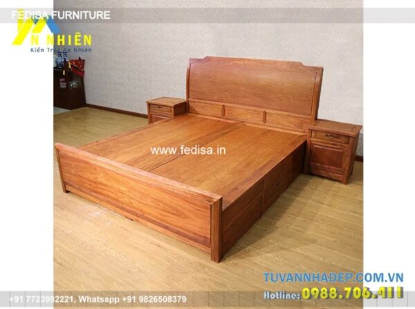 Wooden Bed Wooden Double Bed Painting Bedrooms No-1453