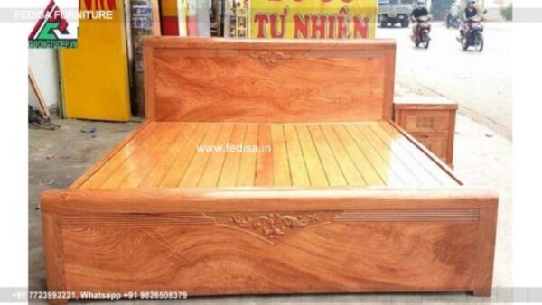 Wooden Bed Wooden Chest Of Drawers Couple Bedroom Interior Design No-1470