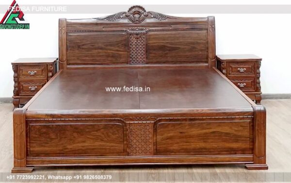 Wooden Bed Wooden Chest Of Drawers Designs Student Bedroom Interior Design No-1499
