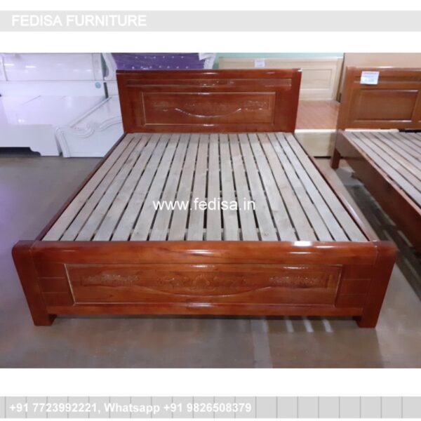Wooden Bed Wooden Double Bed With Storage Attic Room Interior Design No-1525