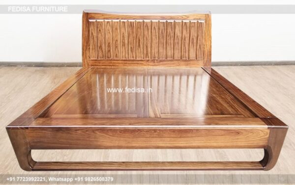 Wooden Bed Wooden Bedside Table Interior Design For Single Room No-1535