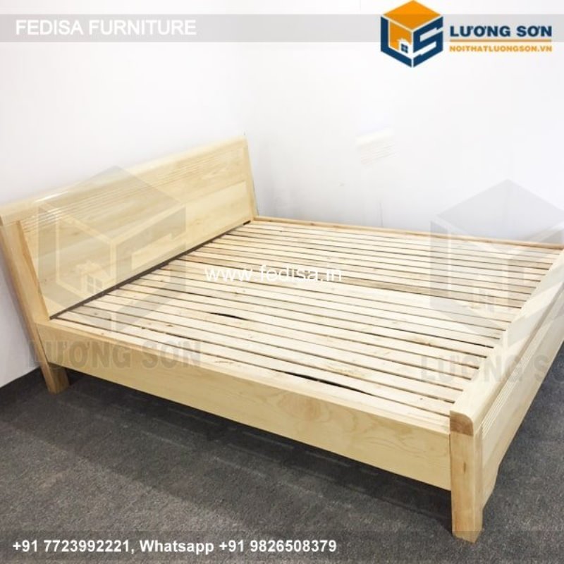 Wooden Bed White Wooden Single Bed Small Studio Apartment Interior Design No-1545