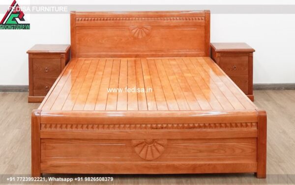 Wooden Bed Wooden Bed Frame Pink And Gray Interior Design No-1579