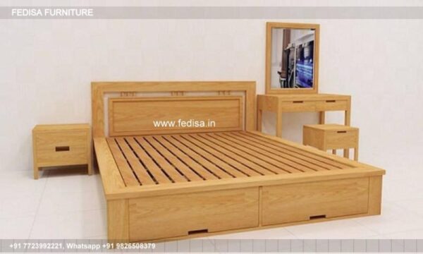 Wooden Bed Wooden Double Cot Price Livspace Bedroom Designs No-1588