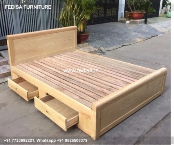 Wooden Bed Wooden Double Bed With Mattress American Classic Bedroom No-1594