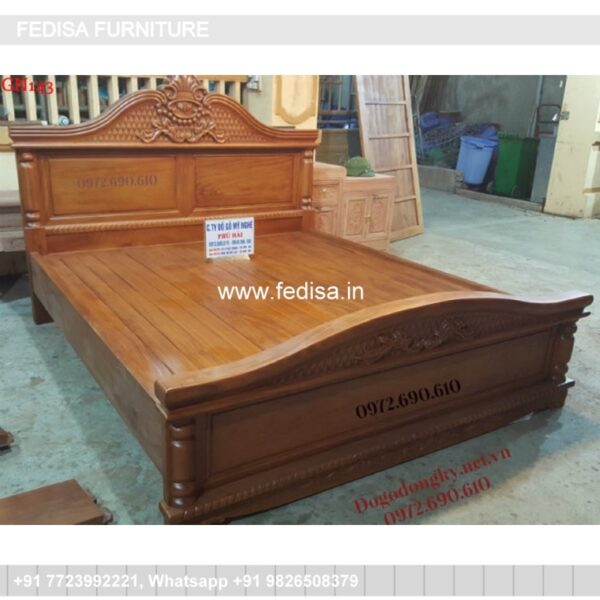 Wooden Bed White Wooden Single Bed Cottage Decor Bedroom No-1611