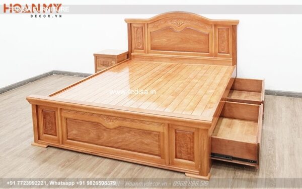 Wooden Bed Furniture Wooden Bed Design White Paint In Room No-1629