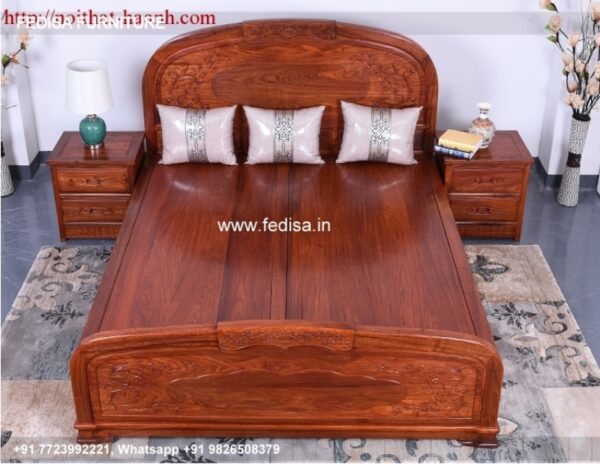 Wooden Bed Wooden Room Decor Royal Bedroom Interior No-1639