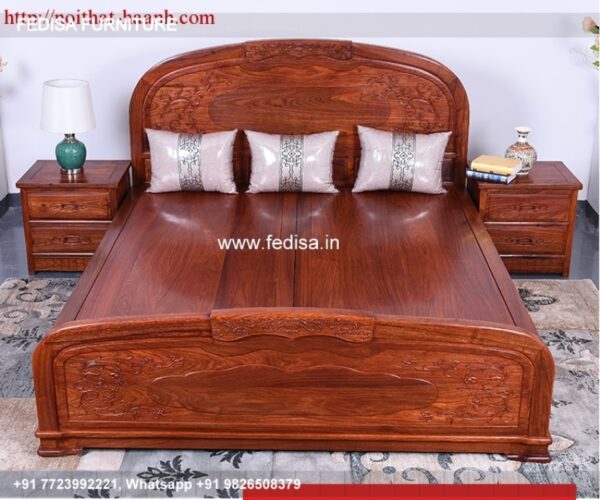 Wooden Bed Unique Wooden Bed Design Bohemian Style Room Ideas No-1640