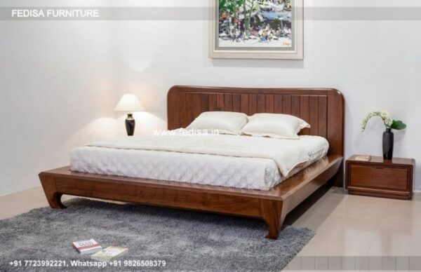 Wooden Bed Wooden Bed Frame Gray And White Room Paint No-1645