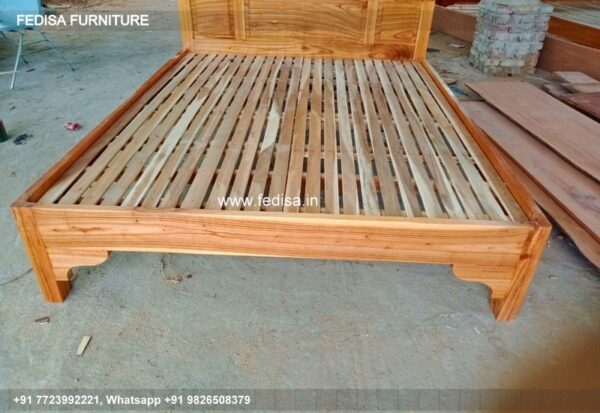 Wooden Bed Wooden Double Cot Price 1 Bedroom Flat Interior Design Ideas No-1654