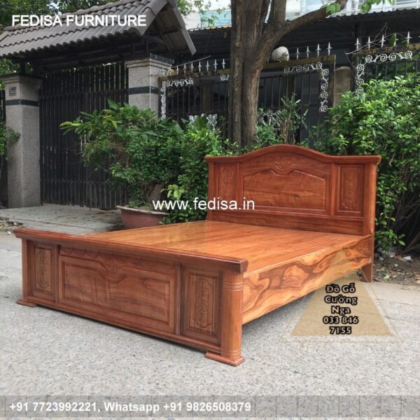 Wooden Bed Wooden Double Bed Price Blue Paint Room Design No-1655