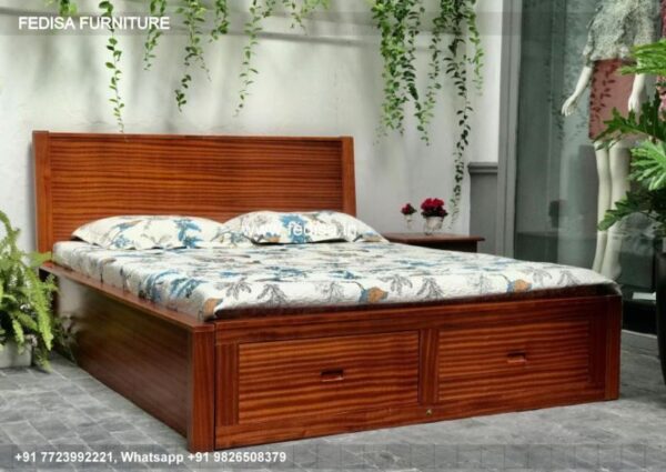 Wooden Bed Wooden Double Bed Under 10025 Industrial Bedroom Interior Design No-1661