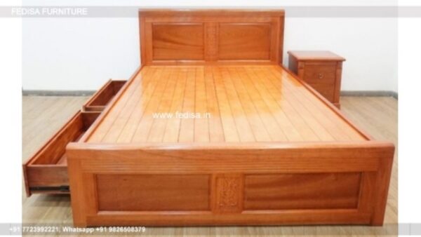 Wooden Bed Wooden Chest Of Drawers Designs Mid Century Modern Interior Design Bedroom No-1697