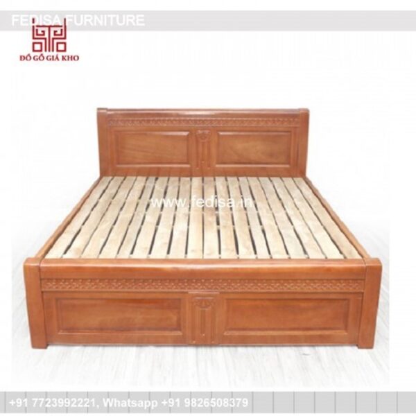 Wooden Bed Wooden Double Bed House Bedroom Painting No-1717