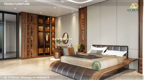Wooden Bed Wooden Almirah With Dressing Table Interior Of Room Ideas No-1769